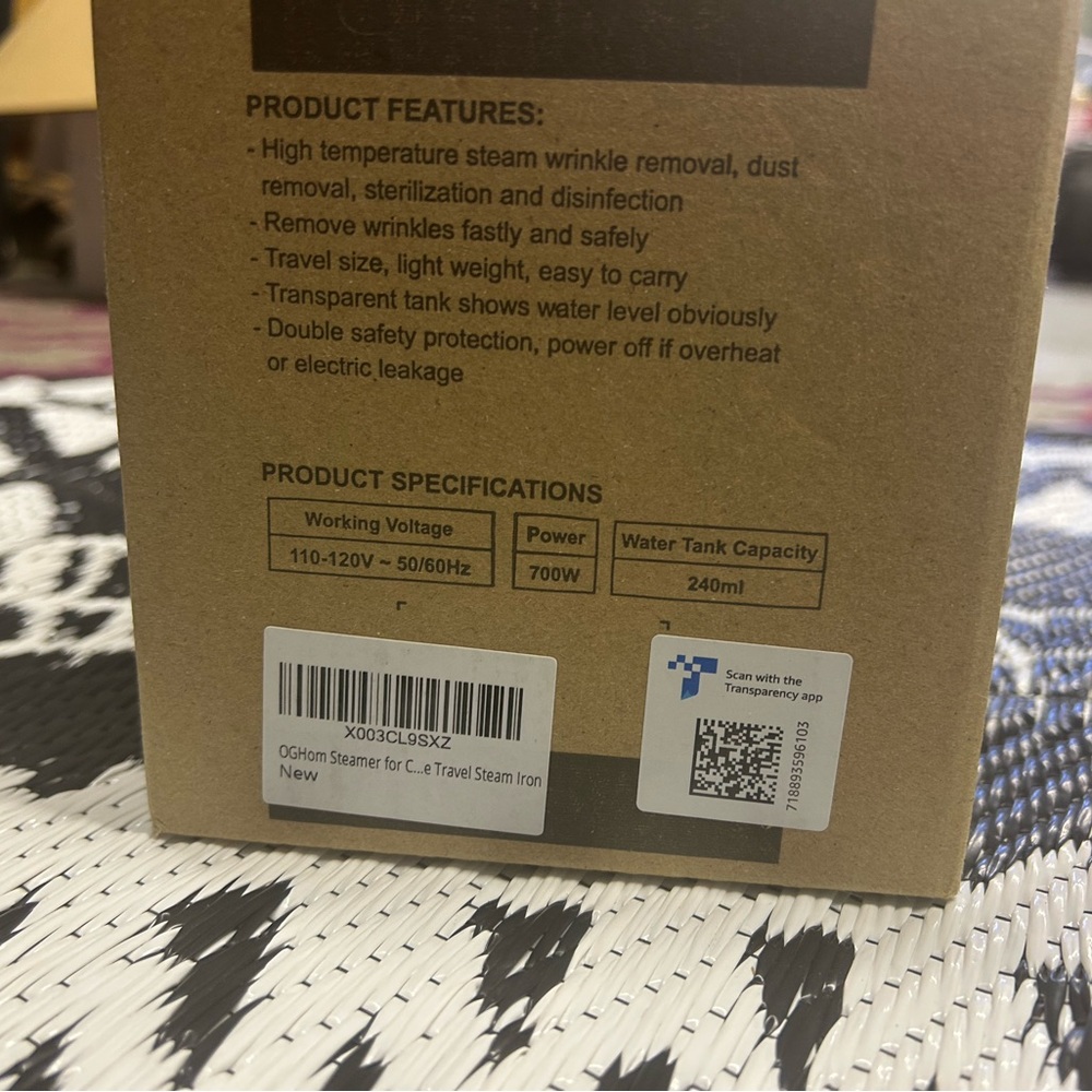 NIB OGHom Portable Travel Garment Steamer - Picture 7 of 8